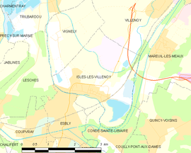 Mapa obce Isles-lès-Villenoy