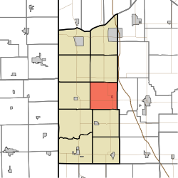 Jackson Township, Newton County, Indiana.svg'yi vurgulayan harita