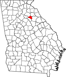 Harta e Clarke County në Georgia