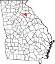 Mapa de Georgia con la ubicación del condado de Clarke
