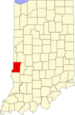 Indiana'daki Vigo County'nin konumu