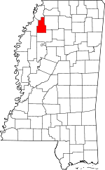 Map of Mississippi highlighting Quitman County