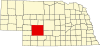 Map of Nebraska highlighting Lincoln County Map of Nebraska highlighting Lincoln County.svg