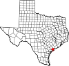 Calhoun County map Map of Texas highlighting Calhoun County.svg