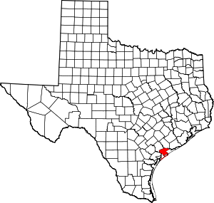 Map of Texas highlighting Calhoun County.svg
