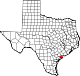 Map of Texas highlighting Calhoun County.svg