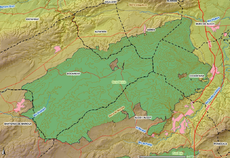 Mapa de situación de Sierra de Mariola}}}