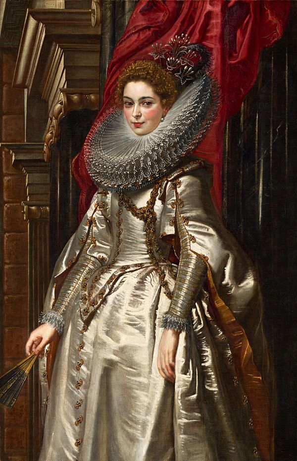 Marchesa Brigida Spinola-Doria, 1606, age 22, as painted by Peter Paul Rubens, shortly after her wedding to Giacomo Massimiliano Doria