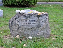 Rothkos Grabstein auf dem East Marion Cemetery, New York