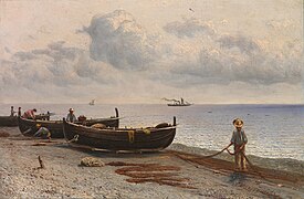 Fishermens' Boats Near the Mediterranean (1869)