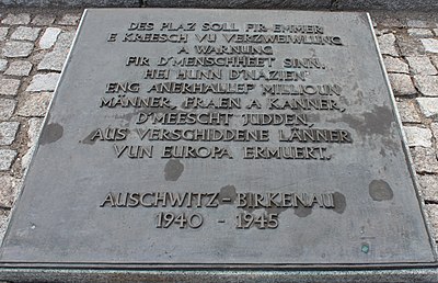 Memorial Auschwitz II Birkenau Luxembourgish 2015-08.JPG
