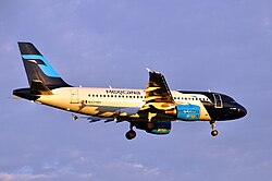 Airbus A319-100 der Mexicana in neuer Bemalung seit 2008