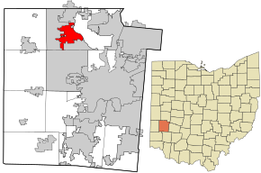 Montgomery County Ohio incorporated and unincorporated areas Englewood highlighted.svg