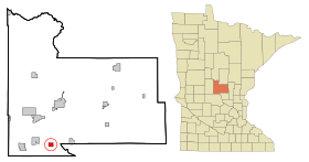 Morrison County Minnesota Incorporated and Unincorporated areas Bowlus Highlighted.svg