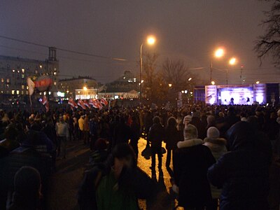 Protestors meeting in Moscow on December 10, the end of meeting Imagem: Lvova Anastasiya.