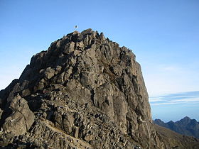 O pico de granito do Monte Wilhelm.