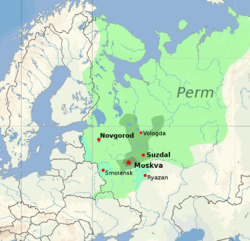 Storfyrstendømmet Moskvas placering