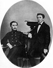 The aristocratic Mussorgsky brothers—Filaret (also known as Yevgeniy, left), and Modest (right), 1858.