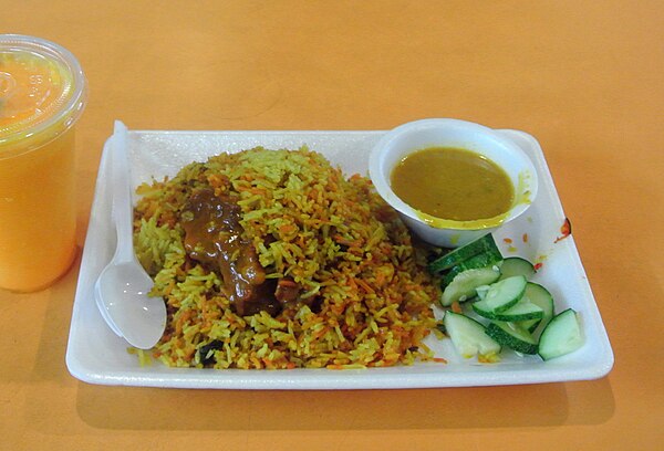 Indian-style mutton biryani