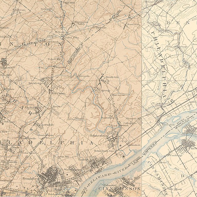Northeast Philadelphia in 1900 when the region was still a collection of towns and farms