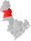 Valle markert med rødt på fylkeskartet