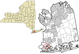 Lage in Nassau County und im Bundesstaat New York.