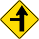 Australia, Ontario and New Zealand side road intersection on left sign