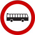 Buses are prohibited to enter the road