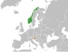 Location map for Norway and Slovenia.