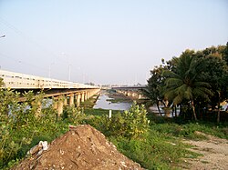 Bridges along the National Highway-544 across Kaveri river in the southern part of the town