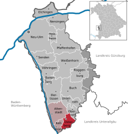 Läget för Osterberg i Landkreis Neu-Ulm