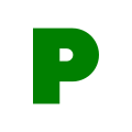 The P-plate (for probationary) used in the United Kingdom for newly qualified drivers.