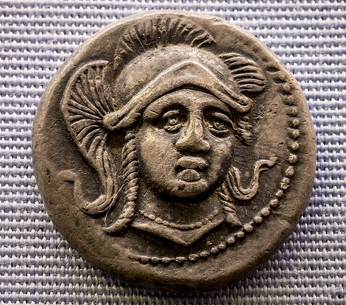 File:Paionia - king Audoleon - 315-285 BC - silver tetradrachm - head of Athena - horse - München SMS.jpg