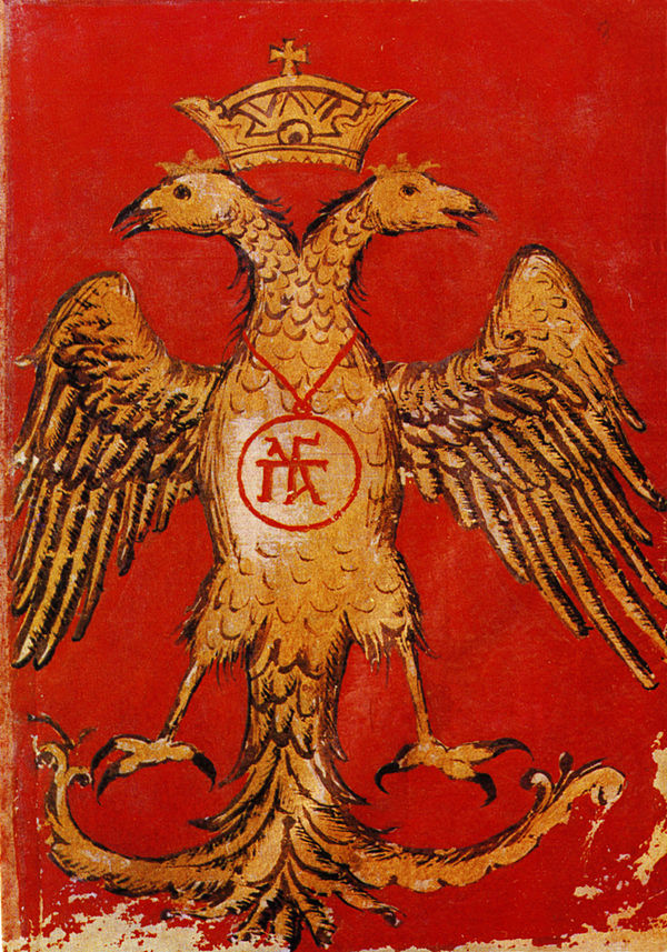 Byzantine double-headed eagle with the Palaiologos family cypher.