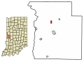 Parke County Indiana Incorporated and Unincorporated areas Bloomingdale Highlighted 1805788.svg