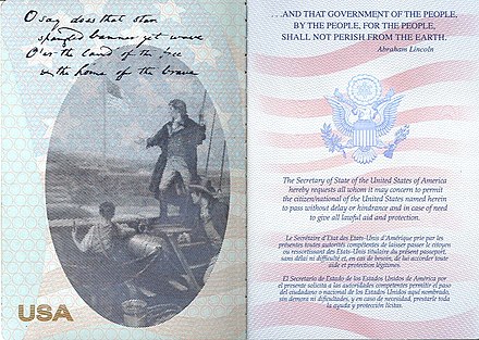Passport message found inside the United States passport