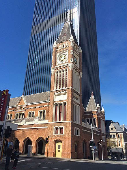 Perth Town Hall, with the David Malcolm Justice Centre behind, was, like many colonial buildings in Perth, built using convict labour.