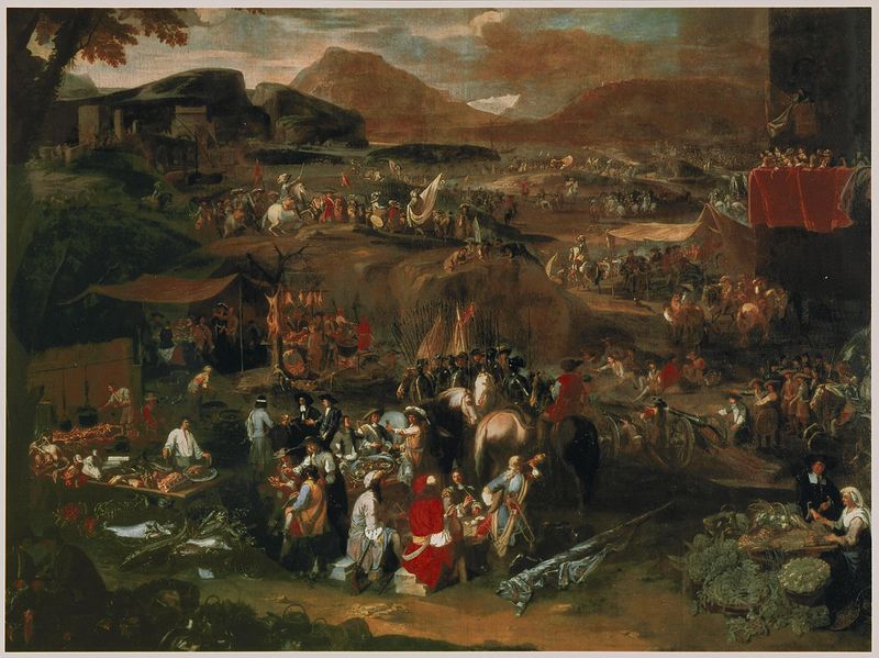 File:Pieter Hofman - A military encampment on the Campus Martius before the Ponte Molle with Mount Soracte beyond.jpg
