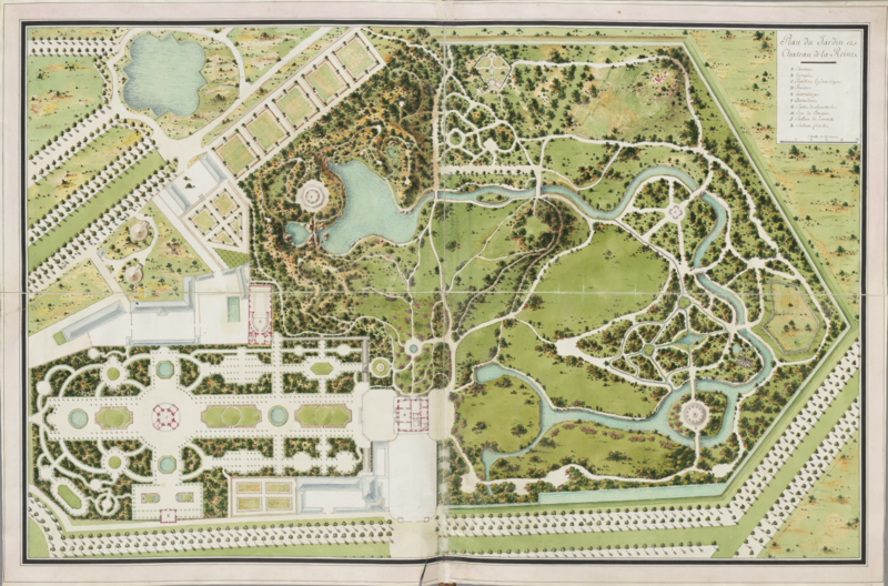 File:Plan du jardin et chateau de la Reine.png