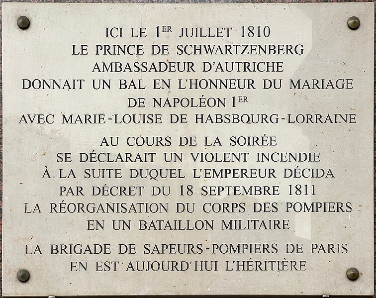 File:Plaque Bal Honneur Mariage Napoléon Ier Rue Fayette - Paris IX (FR75) - 2022-01-29 - 1.jpg