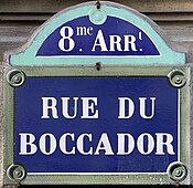 Plaque Rue Boccador - Paris VIII (FR75) - 2021-08-22 - 1.jpg