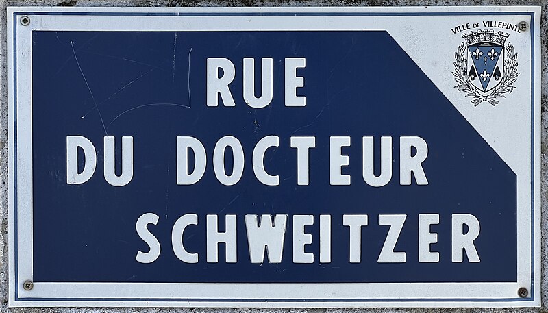 File:Plaque Rue Docteur Schweitzer - Villepinte (FR93) - 2023-04-08 - 1.jpg