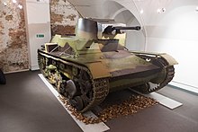 Rekonstruierter leichter Panzer 7TP im Museum