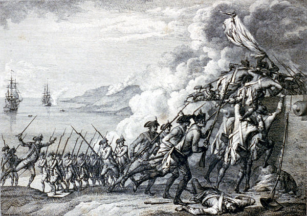 "Prise de la Dominique": French troops storm the island which fell into their hands in 1778