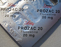 Fluoxetine hydrochloride, branded by Lilly as Prozac, is an antidepressant drug prescribed by physicians, psychiatrists, and some nurses. Prozac.jpg