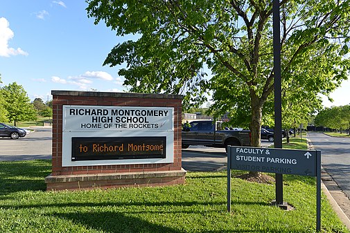 Richard Montgomery H.S. sign, Rockville, MD