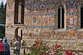 The depicted painting on an outer wall in the Voronet Monastery in 2016