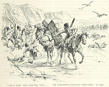 Turkmen follow the retreat. Russian retreat from Geok Tepe (1879).jpg