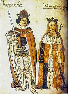 Richard III. und Anna Neville im Hermelin (spätes 15. Jh.)