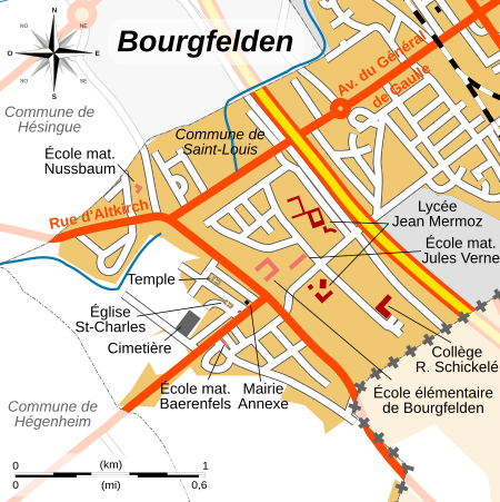 Saint Louis quartier Bourgfelden map fr